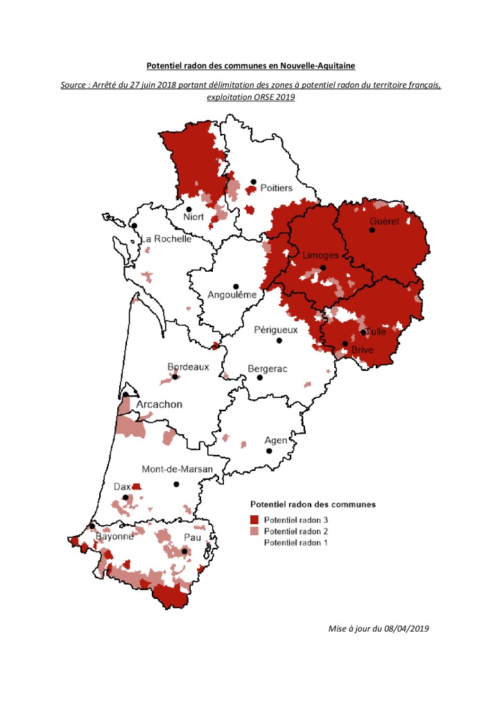 thumbnail of Potentiel radon des communes en NA 2019